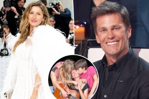 Gisele Bündchen and Tom Brady split image.