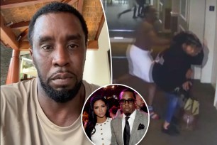 Sean combs split image with Cassie.