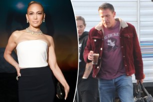 Ben Affleck split image with Jennifer Lopez.