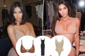 Kim Kardashian in a bra, with insets of shapewear, a bralette and a dress