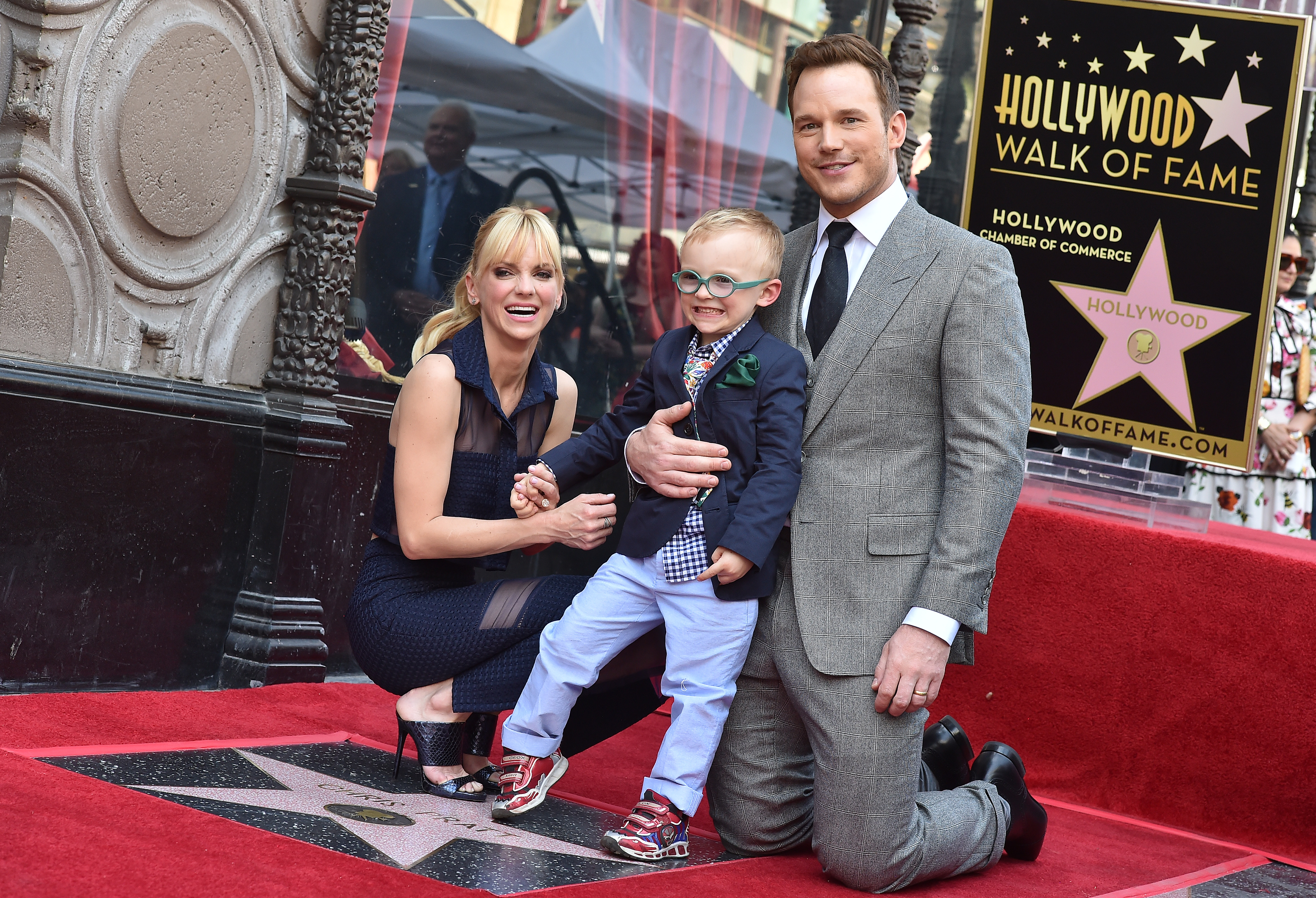 Anna Faris, Chris Pratt and their son, Jack.
