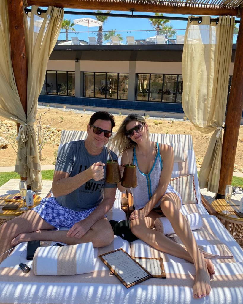 Bob Saget and Kelly Rizzo at the beach.