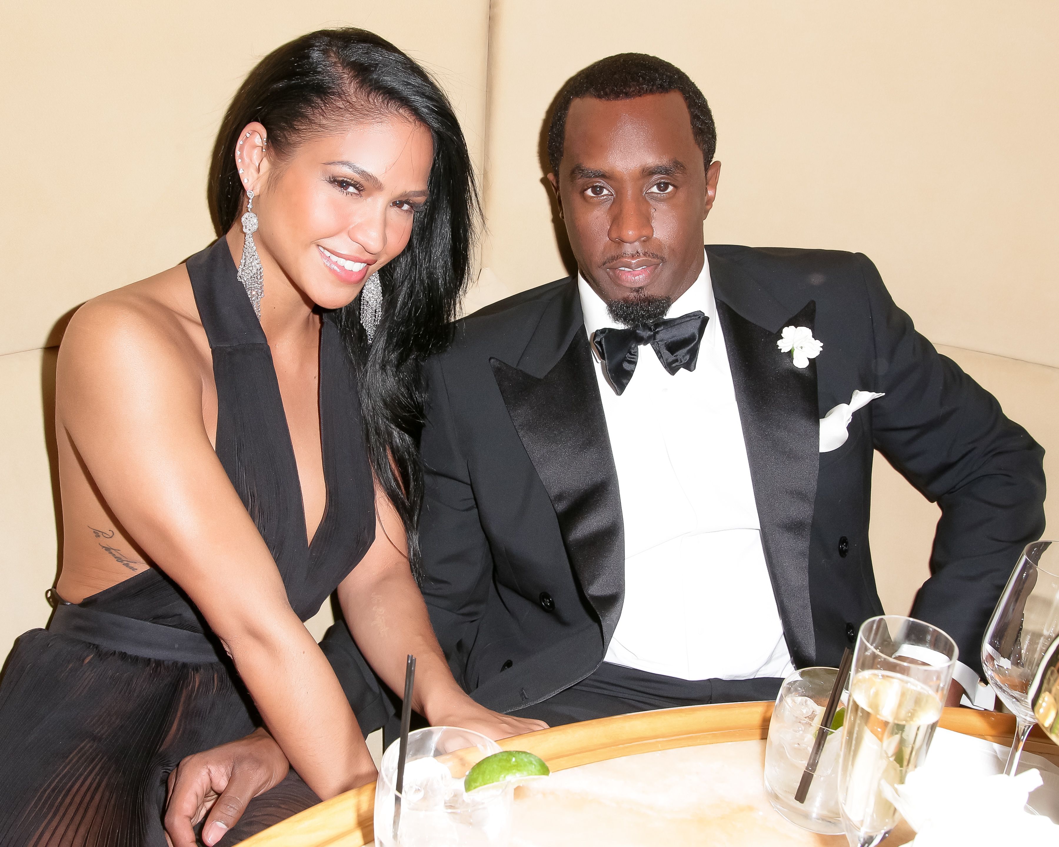 Cassie Ventura, Sean Combs posing together 