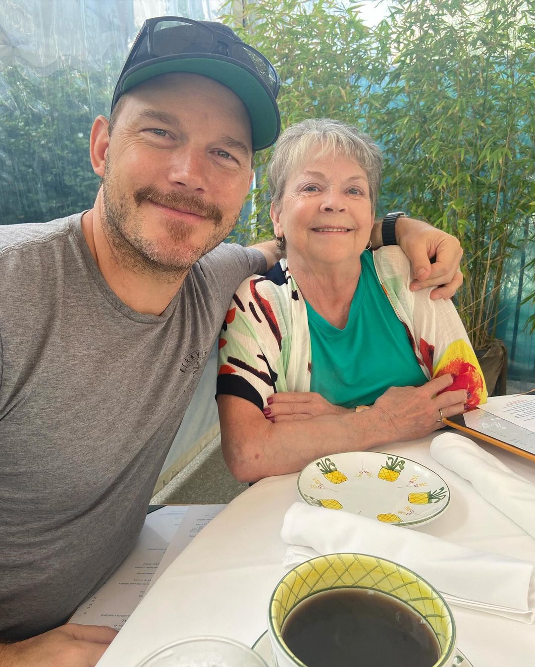 Chris Pratt and his mom.
