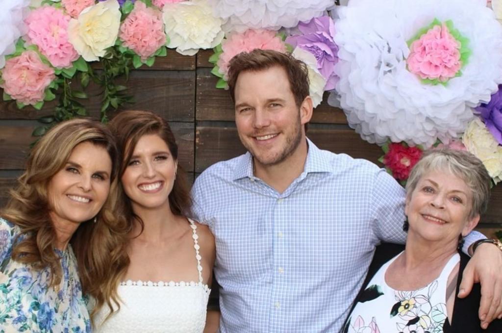 Maria Shriver, Katherine Schwarzenegger, Chris Pratt and his mom, Kathy.