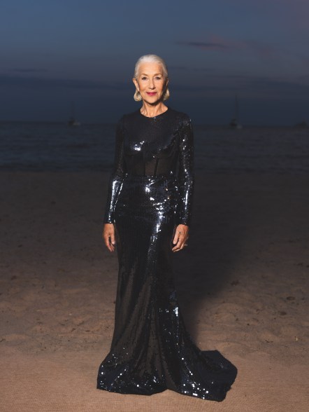 Helen Mirren wears Dolce & Gabbana at the Lights On Women's Worth event on May 24.