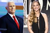 Mike Pence and Jennifer Lawrence