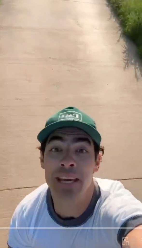 Screenshot of a TikTok shared by Joe Jonas