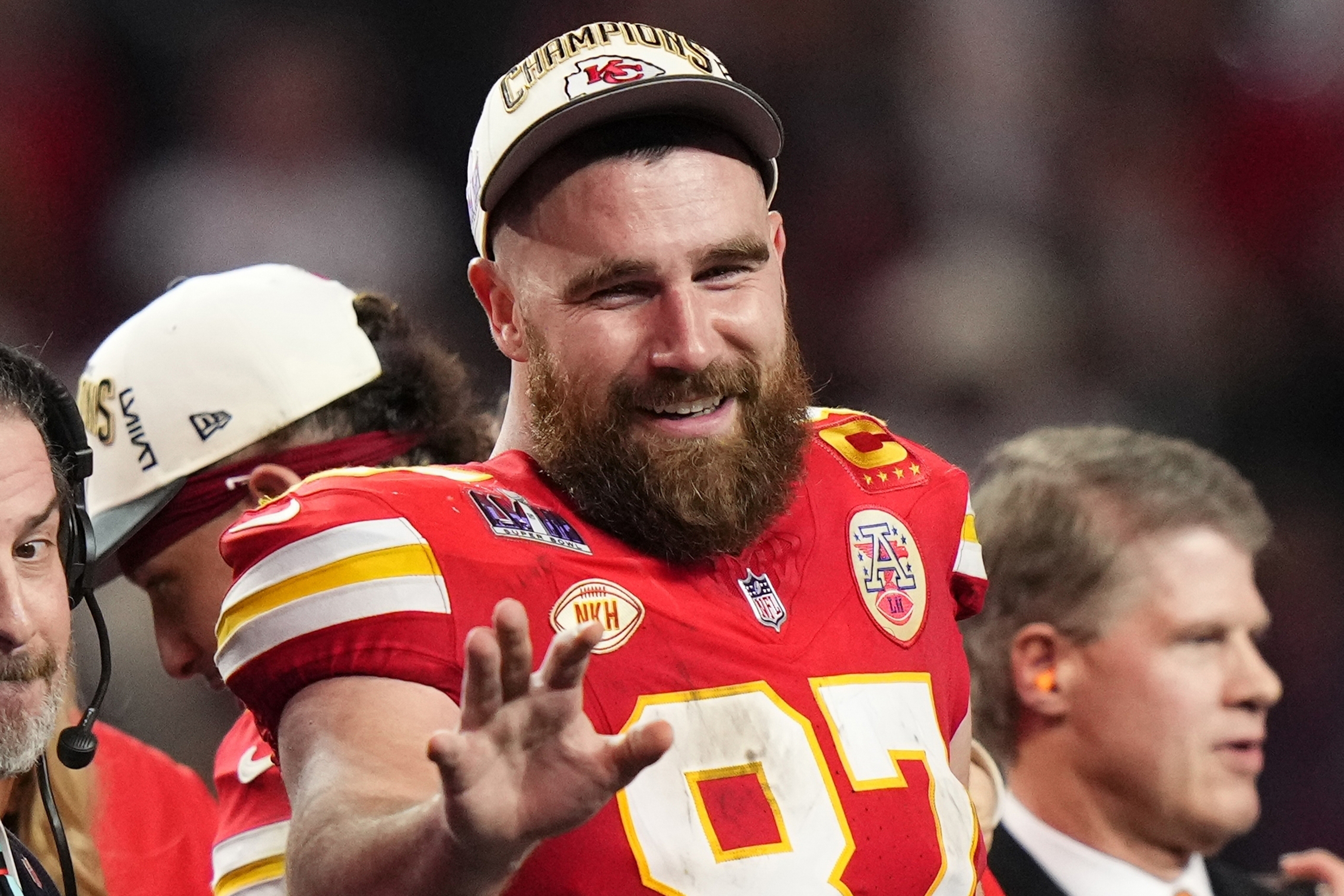 Travis Kelce after the Super Bowl 2024.