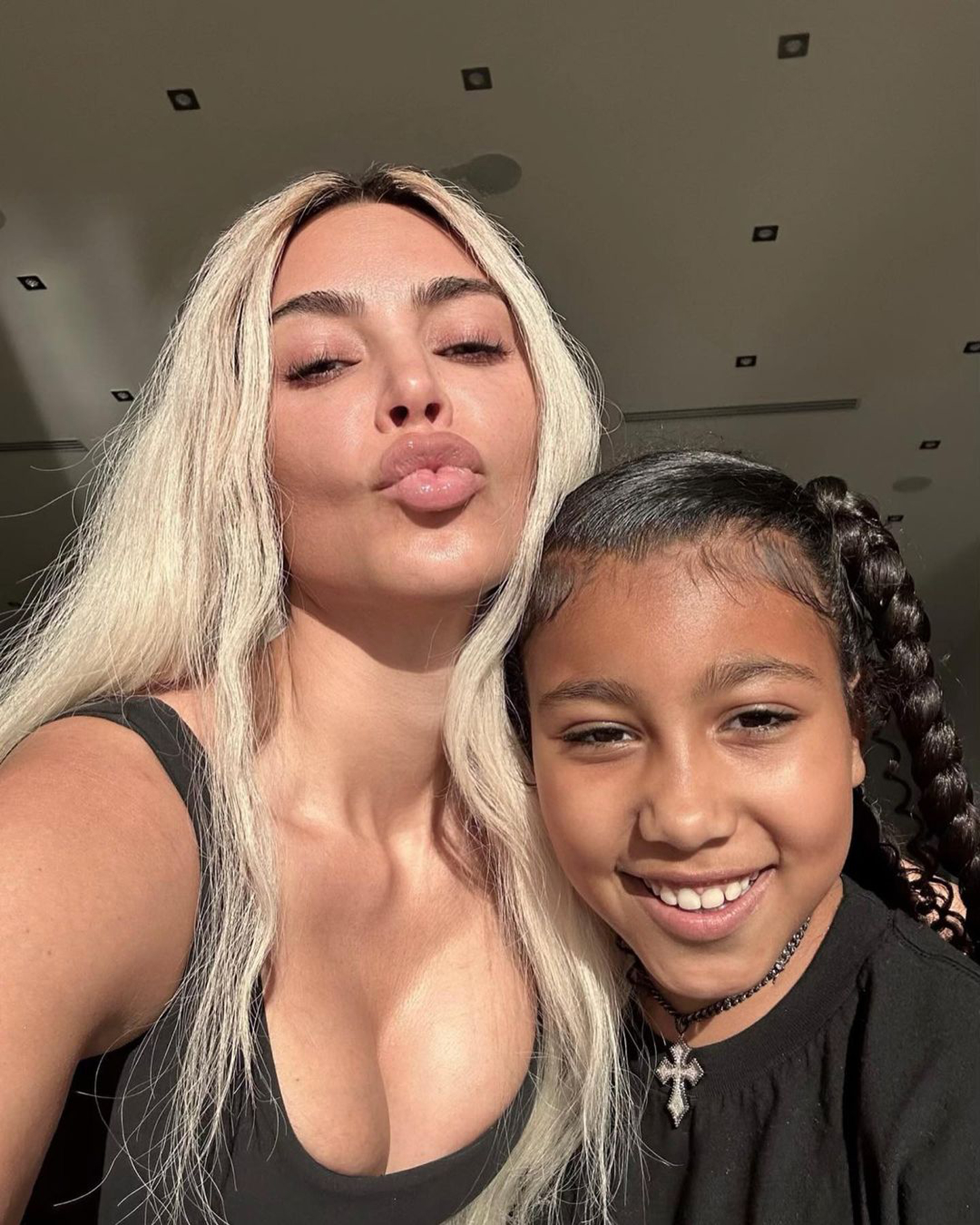 A selfie of Kim Kardashian and North West