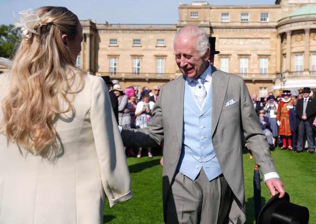 King Charles III at his Buckingham Palace garden party. 