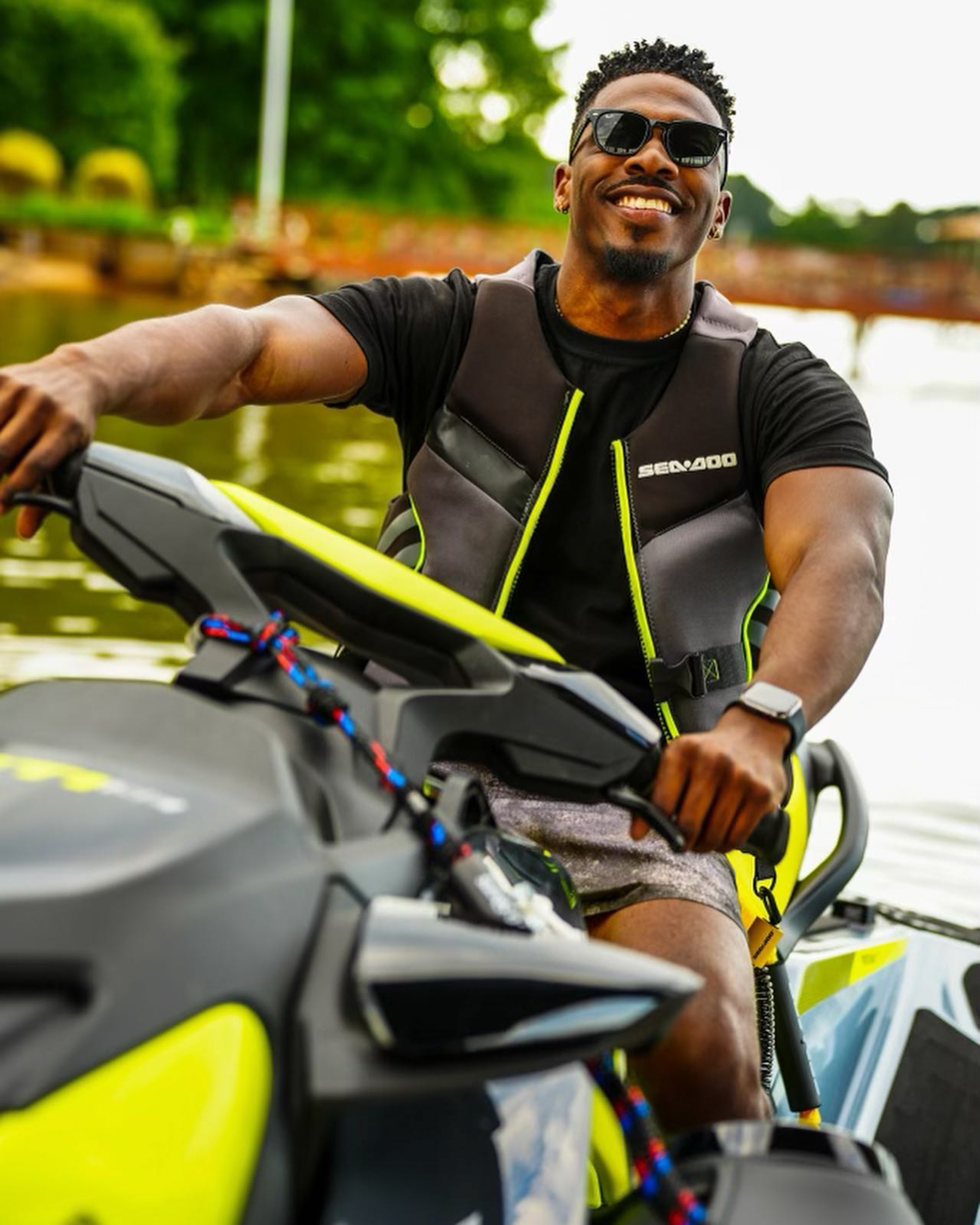 Clay Gravesande on a jet ski.