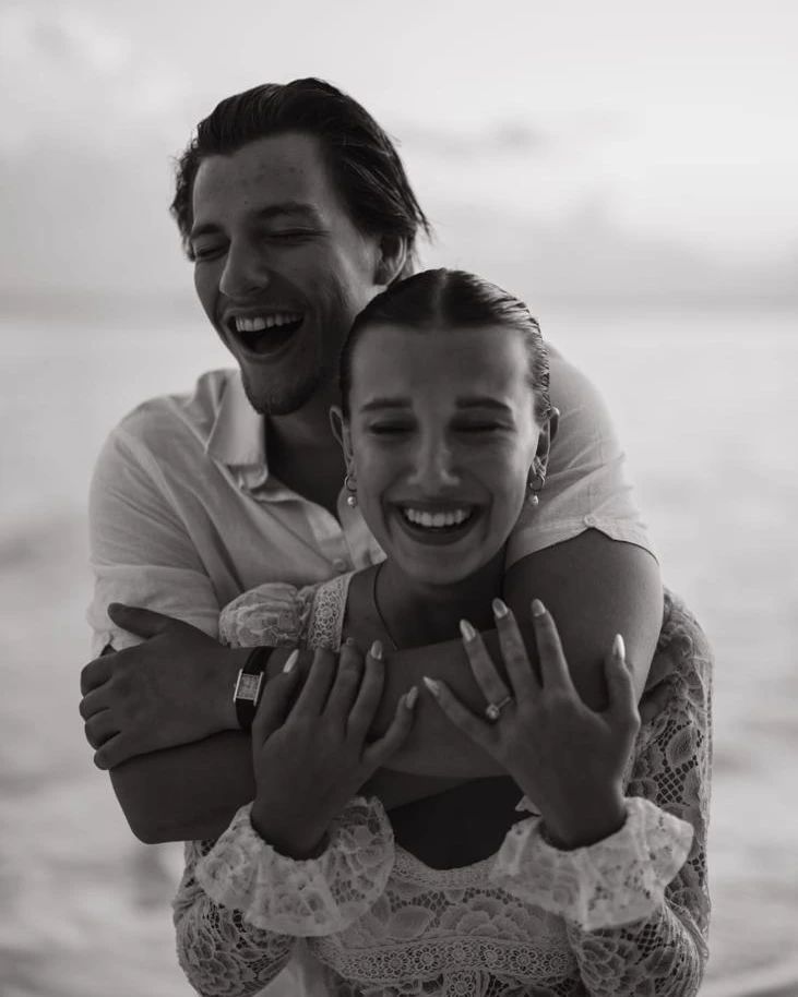 Millie Bobby Brown and Jake Bongiovi's engagement announcement photo