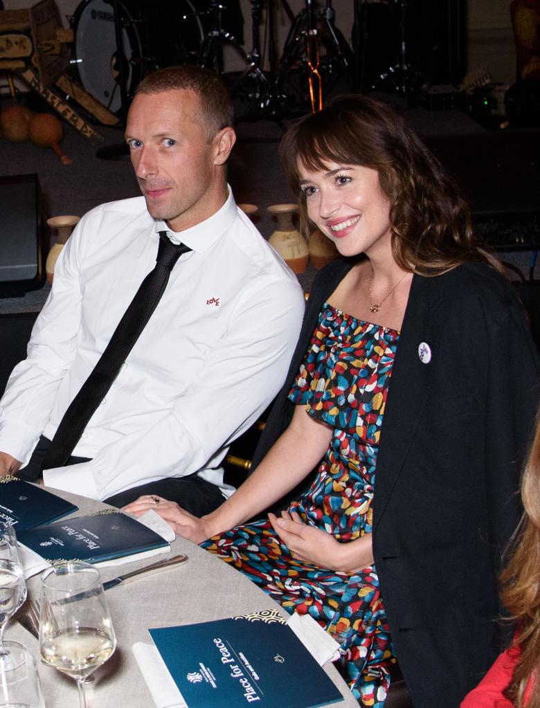 Chris Martin and Dakota Johnson in 2019. 