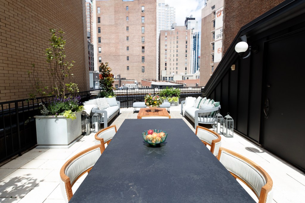 The private terrace of The Johnston Suite at The Ned Nomad. 