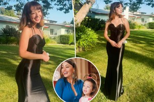 Modern Family actress Aubrey Anderson-Emmons attends prom in a corset gown