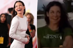 Evangeline Lilly red carpet photo and IG screenshot