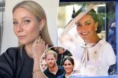 Gwyneth Paltrow split with Kate Middleton with an inset of Prince Harry and Meghan Markle.