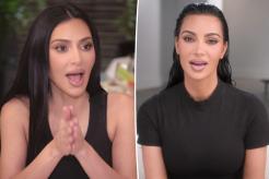 Kim Kardashian split image.