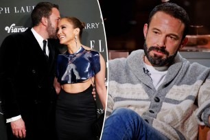 Ben Affleck split image with Jennifer Lopez.