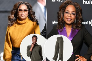 Oprah with insets of spanx pants