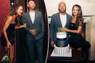 Derek Jeter and his wife Hanna split image.