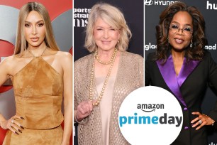 Kim Kardashian, Martha Stewart and Oprah with the Amazon Prime Day logo