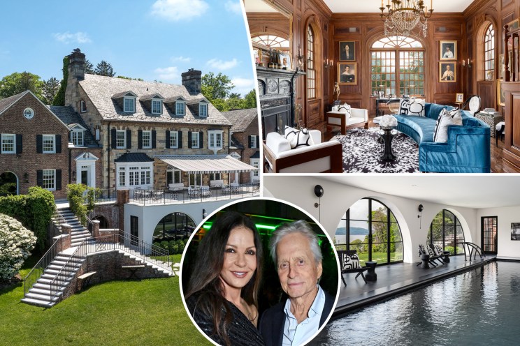 Catherine Zeta-Jones and Michael Douglas and their New York mansion.