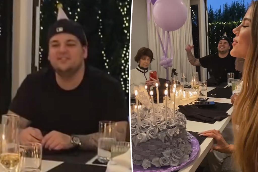 Rob Kardashian makes rare appearance at sister Khloé’s 40th birthday party