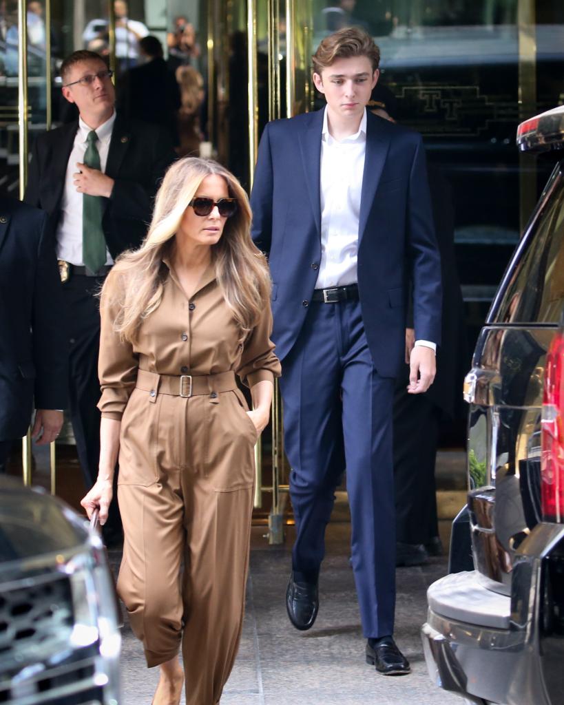  Melania Trump and her Son Barron break cover at Trump Tower in New York City.