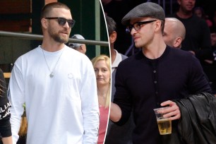 Split images of Justin Timberlake.