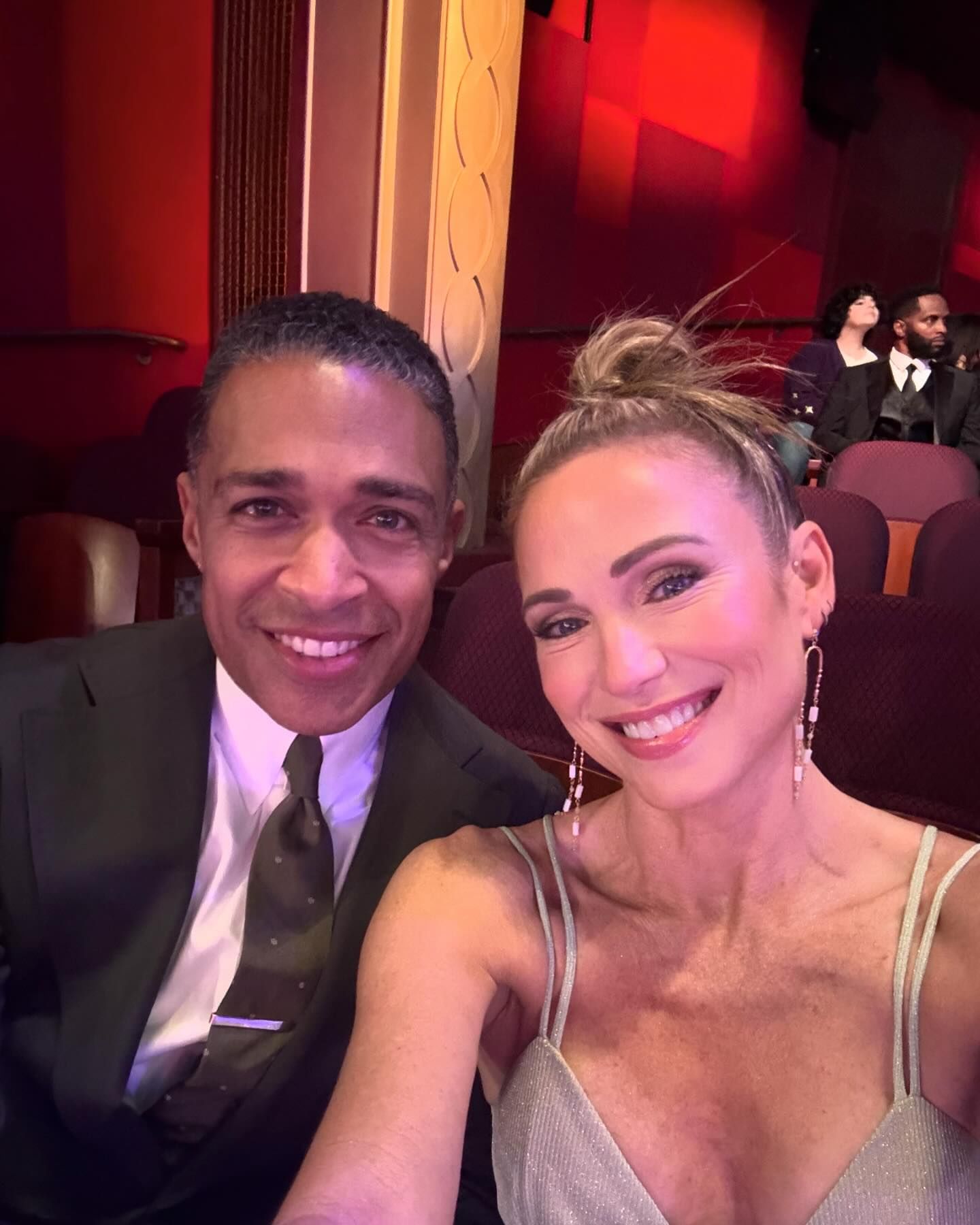 A selfie of T.J. Holmes and Amy Robach.