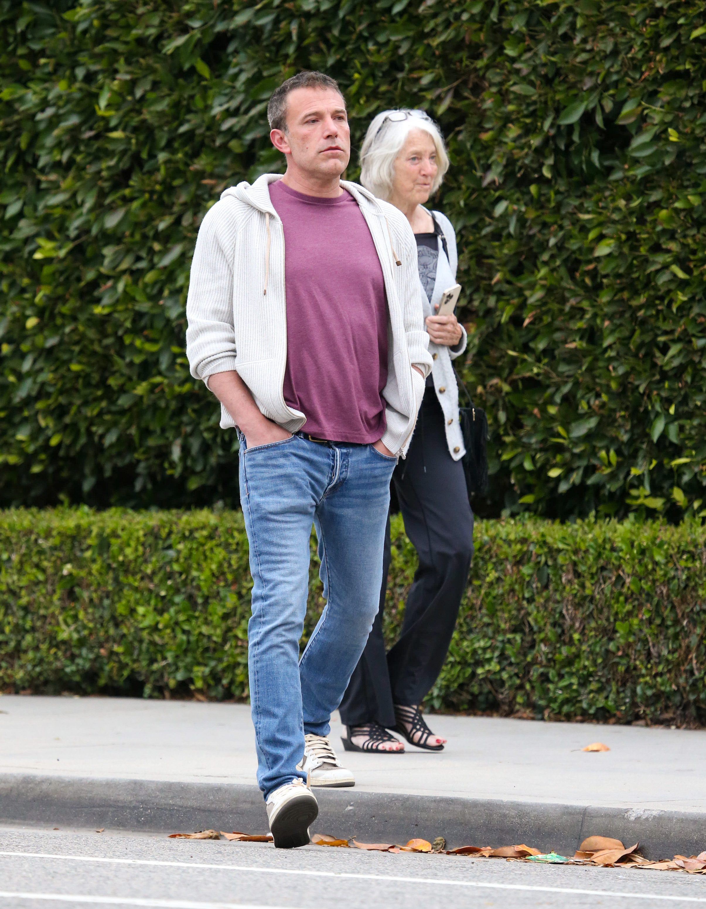 Ben Affleck walking with his mom