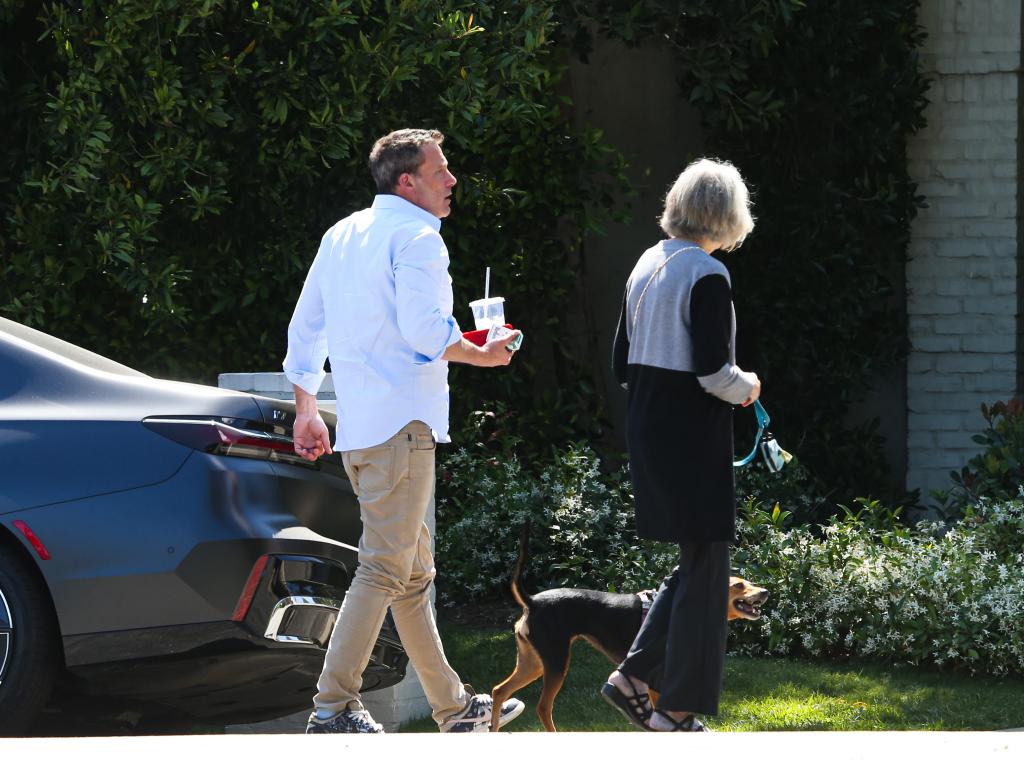 Ben Affleck and his mom, Chris Boldt, walking