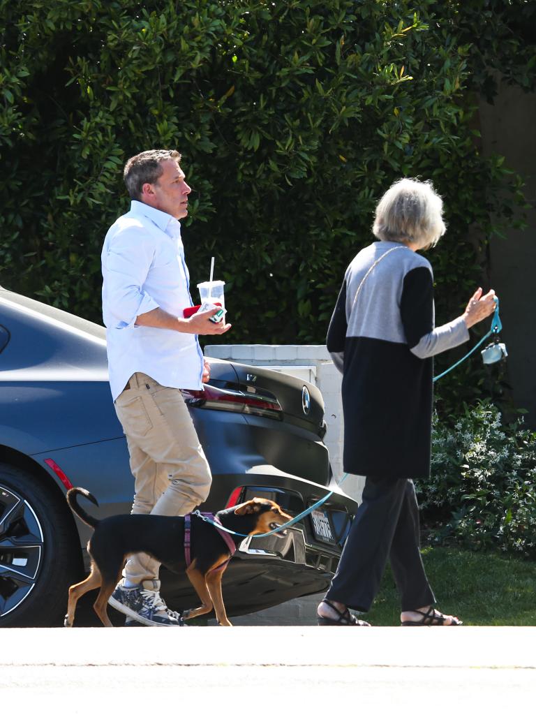 Ben Affleck and his mom walking