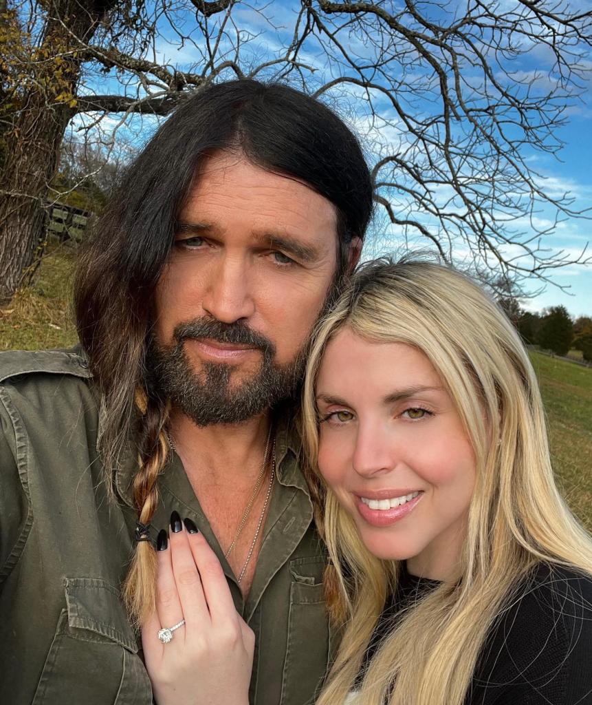 Firerose Cyrus shows off her engagement ring with Billy Ray Cyrus.