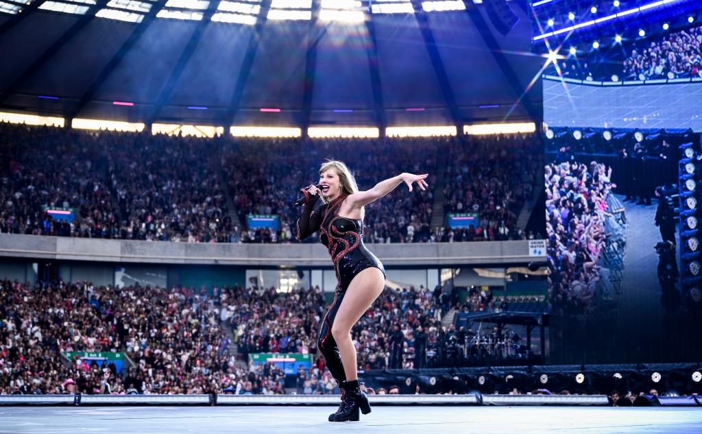 Taylor Swift performing at Eras Tour