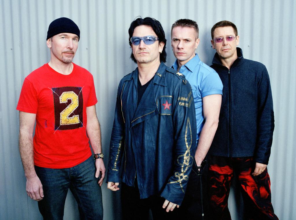 The Edge, Bono Larry Mullen Jr. and Adam Clayton in 2001. 