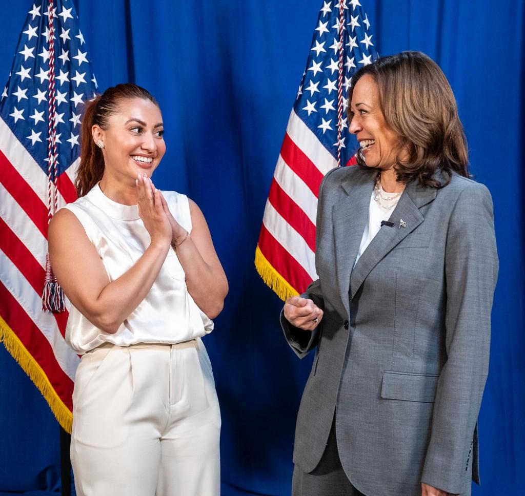 Kamala Harris and Francia Raisa