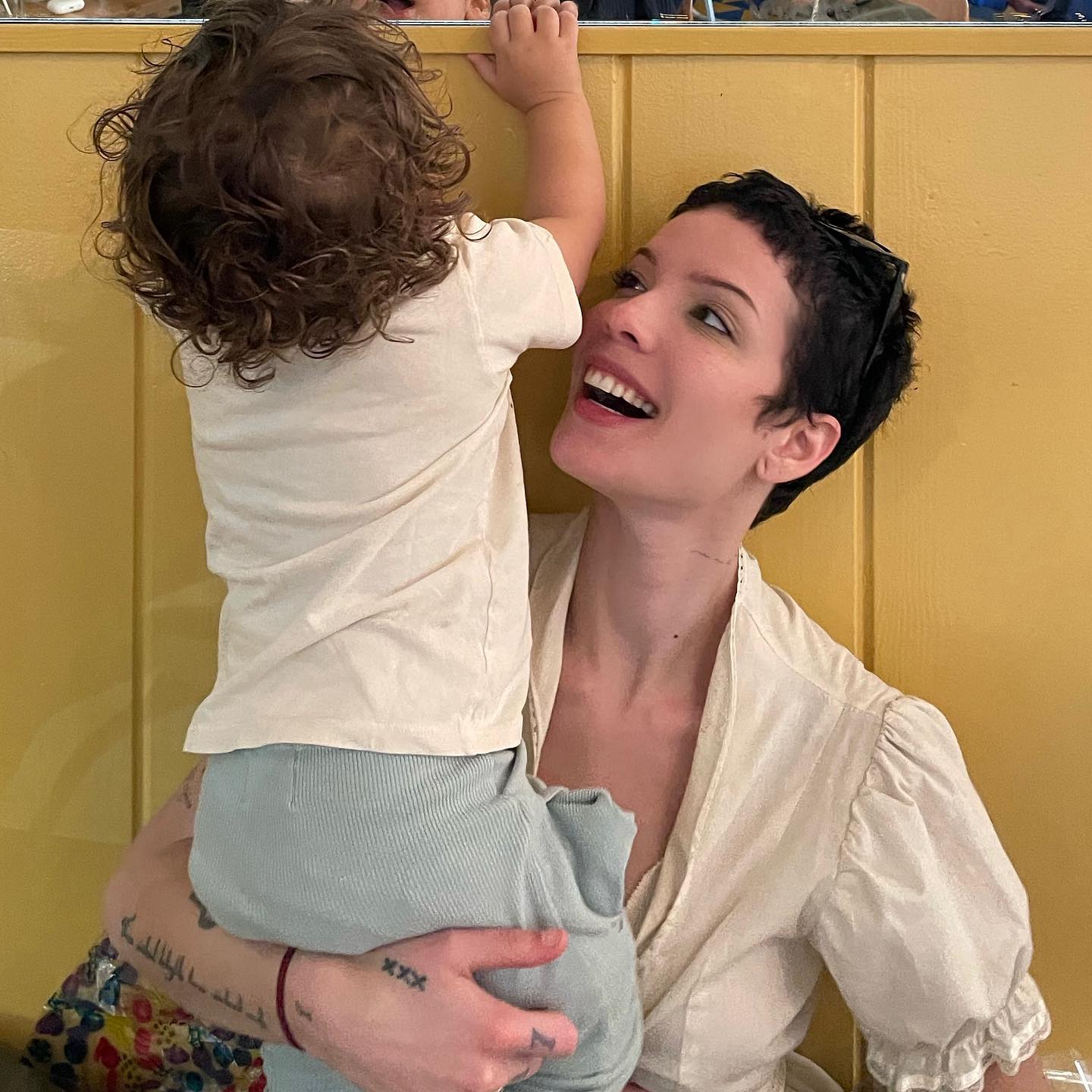 Halsey and her son