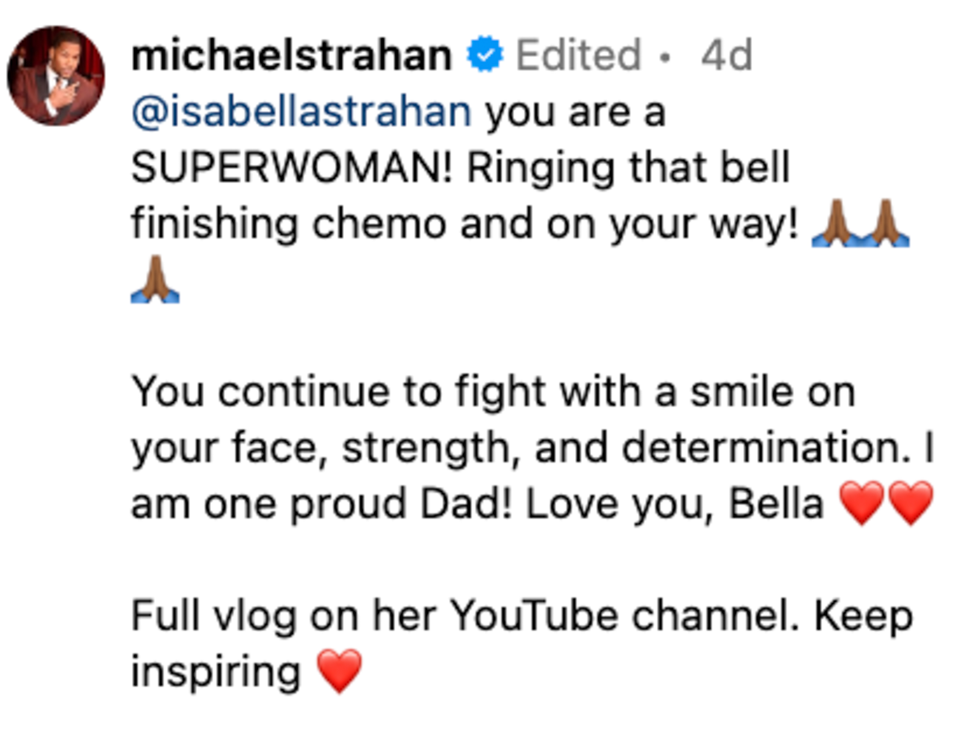 Michael Strahan's Instagram post.