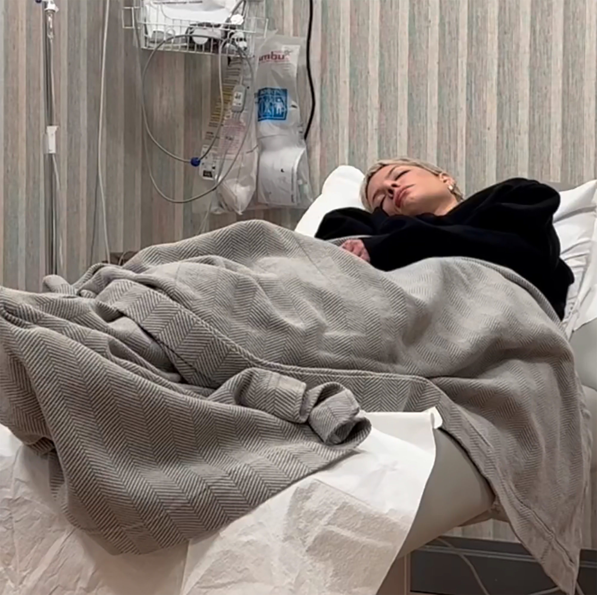 Halsey in the hospital.