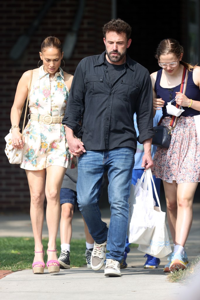 Jennifer Lopez and Ben Affleck with daughter Violet. 