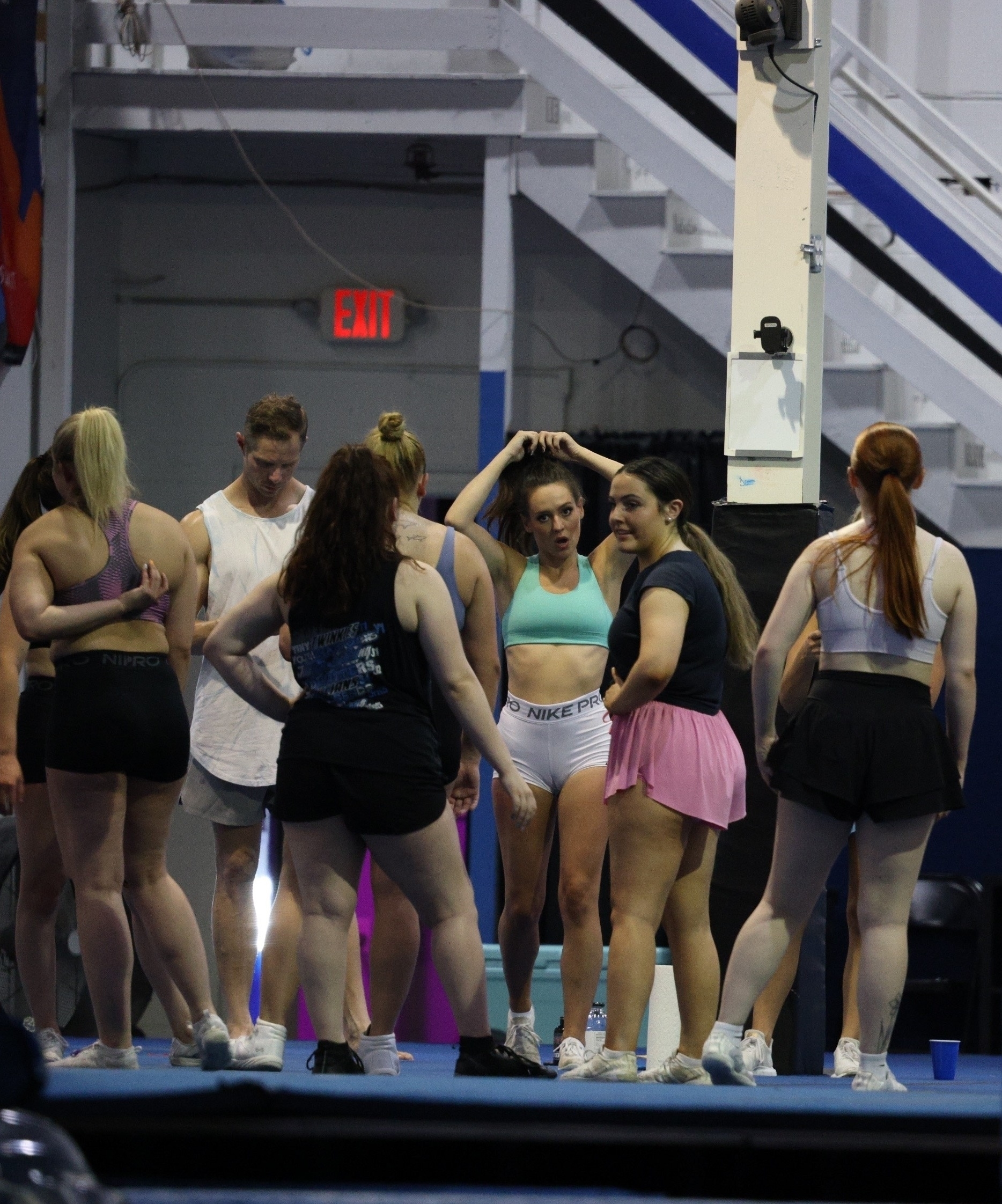 Jordon Hudson at cheering practice.