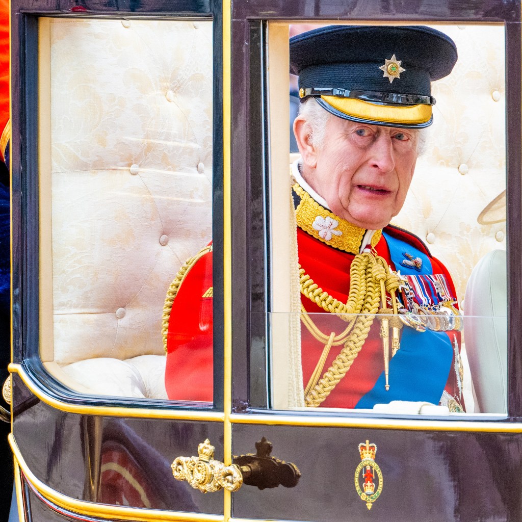 King Charles III in a carriage