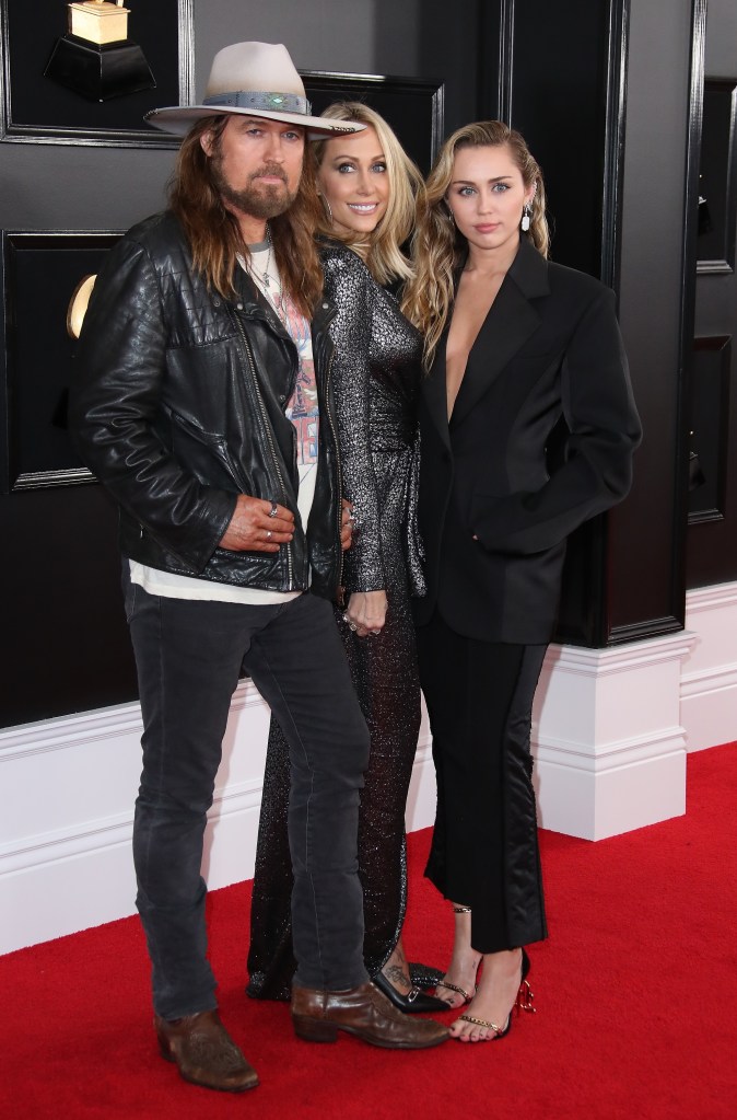 Billy Ray Cyrus, Tish Cyrus, and Miley Cyrus in 2019. 