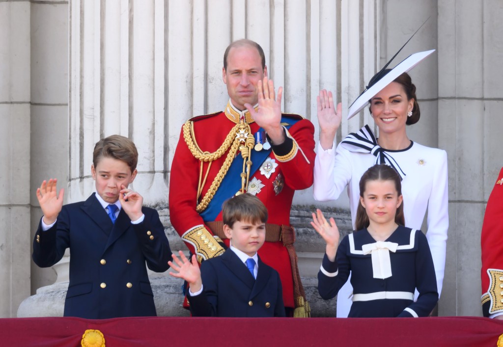Prince William, Kate Middleton and their kids at the 2024 Trooping the Colour parade. 