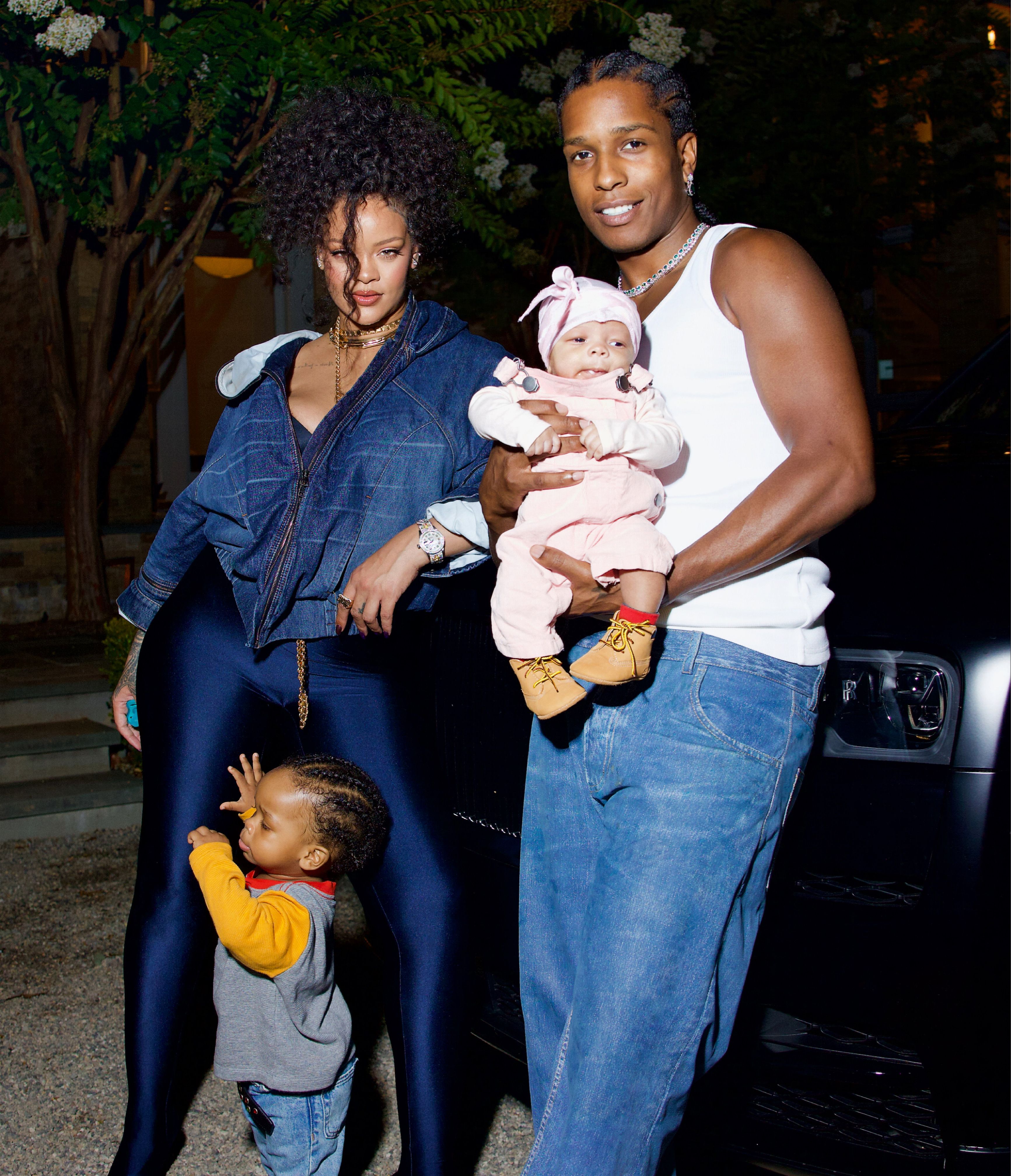 Rihanna, A$AP Rocky and their two sons.