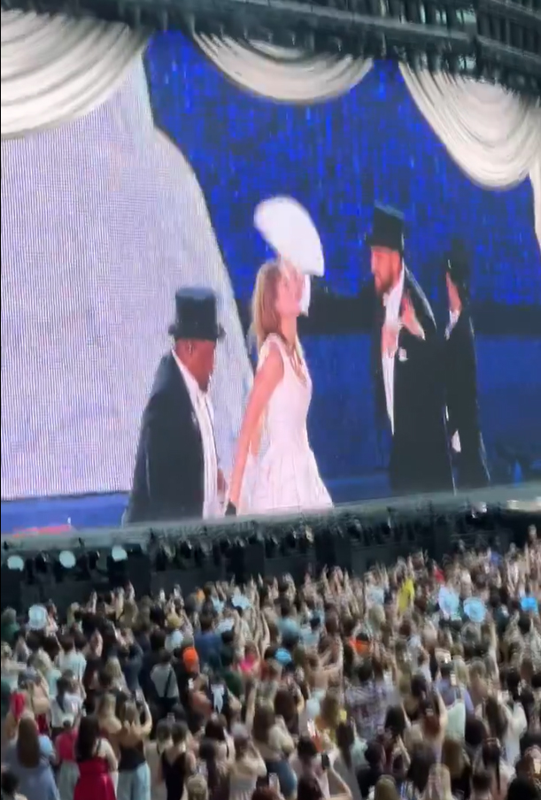 Taylor Swift brought Travis Kelce up on stage during London Eras Tour stop
