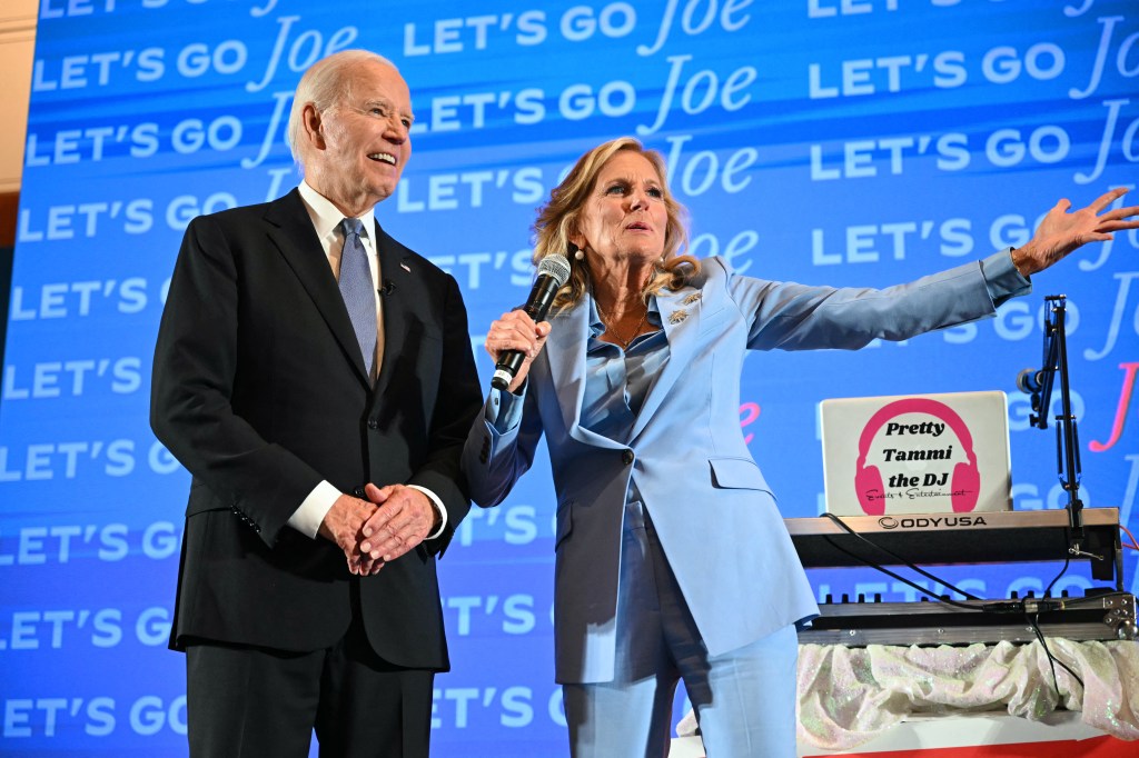 Jill and Joe Biden at the debate. 
